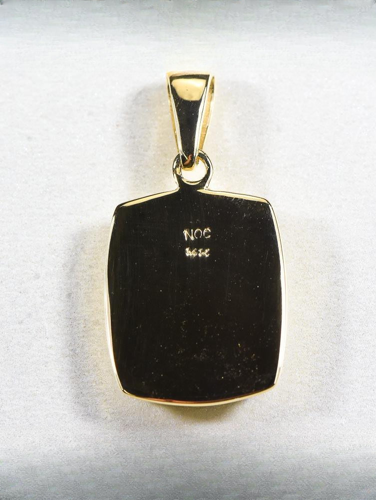 Gold Quartz Pendant  "Orocal" PP1341Q Genuine Hand Crafted Jewelry - 14K Gold Yellow Gold Casting