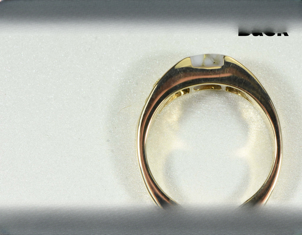 Gold Quartz Ring "Orocal" RLL1359NQ Genuine Hand Crafted Jewelry - 14K Gold Casting