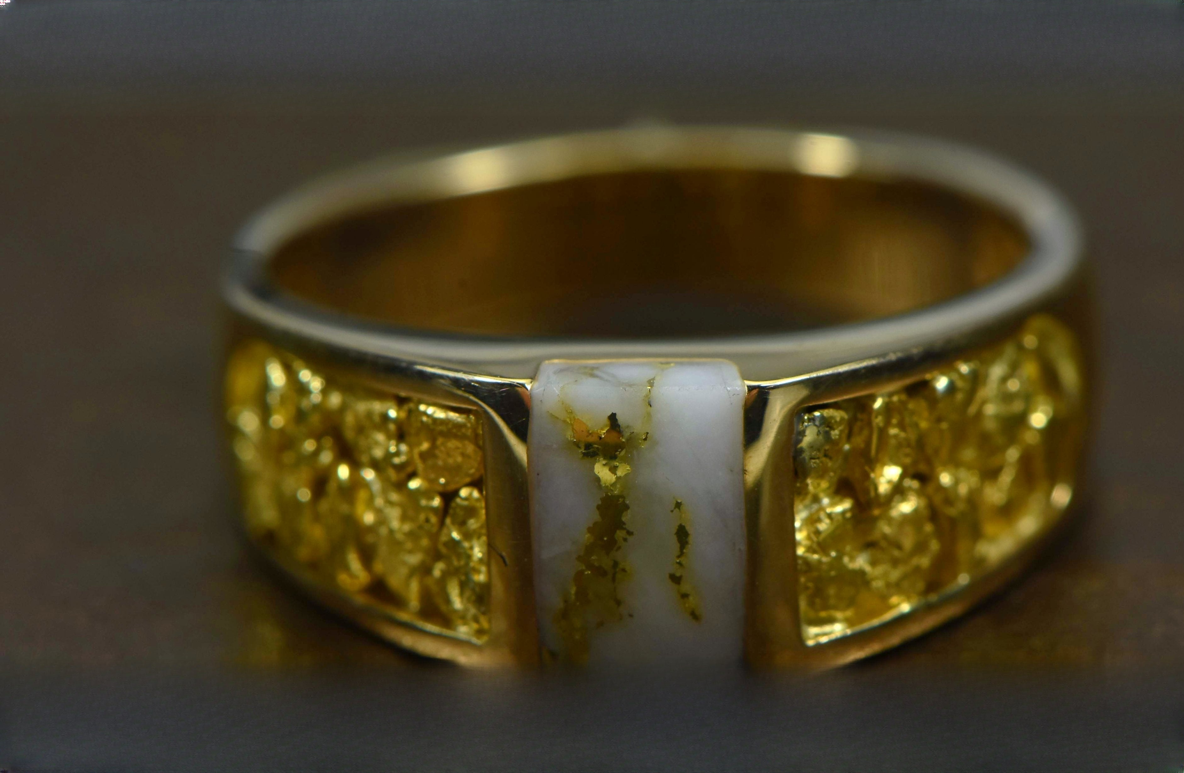 Gold Quartz Ring "Orocal" RLL1359NQ Genuine Hand Crafted Jewelry - 14K Gold Casting