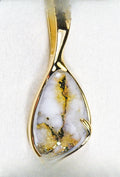 Gold Quartz Pendant  "Orocal" PSC102Q Genuine Hand Crafted Jewelry - 14K Gold Yellow Gold Casting