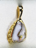 Gold Quartz Pendant  "Orocal" PSC125Q Genuine Hand Crafted Jewelry - 14K Gold Yellow Gold Casting
