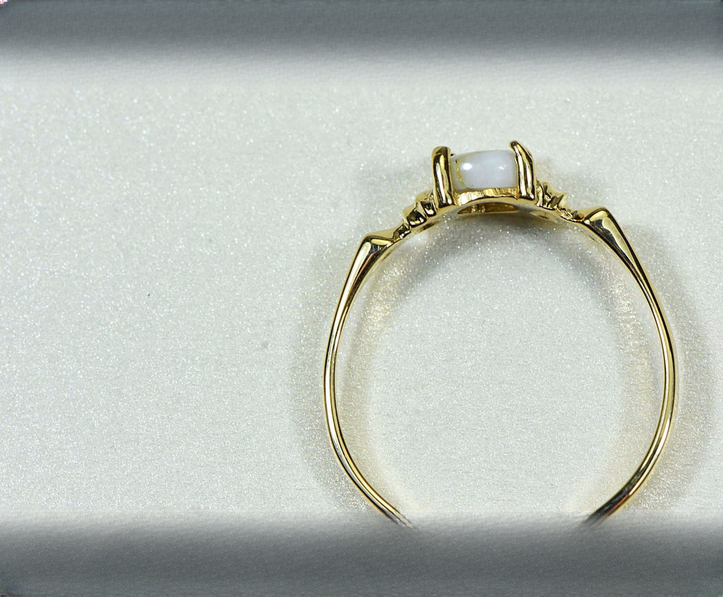 Gold Quartz Ring "Orocal" RL681Q5MM Genuine Hand Crafted Jewelry - 14K Gold Casting