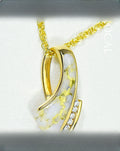 Gold Quartz Pendant "Orocal" PDL49D10QX Genuine Hand Crafted Jewelry - 14K Gold Yellow Gold Casting