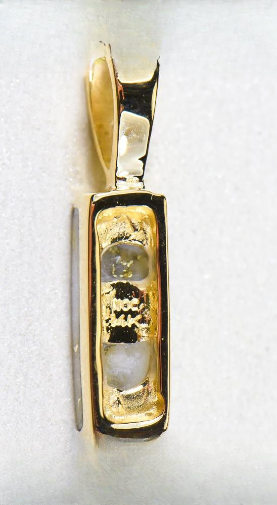 Gold Quartz Pendant  "Orocal" PN894SQ Genuine Hand Crafted Jewelry - 14K Gold Yellow Gold Casting