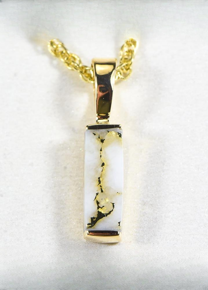 Gold Quartz Pendant  "Orocal" PN894SQ Genuine Hand Crafted Jewelry - 14K Gold Yellow Gold Casting