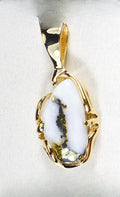 Gold Quartz Pendant  "Orocal" PRL1031Q Genuine Hand Crafted Jewelry - 14K Gold Yellow Gold Casting