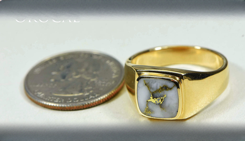 Gold Quartz Ring "Orocal" RM774XNQ Genuine Hand Crafted Jewelry - 14K Gold Casting