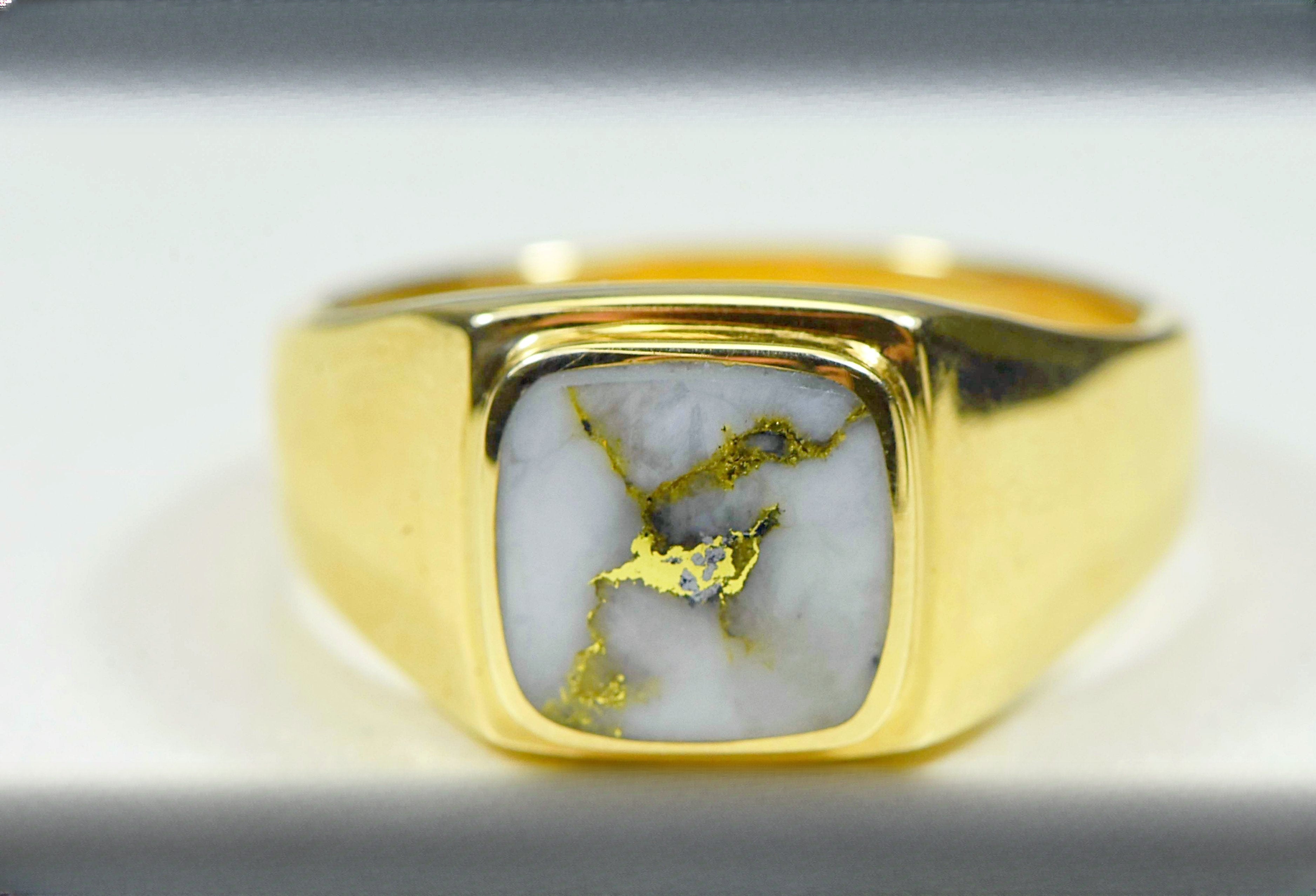 Gold Quartz Ring "Orocal" RM774XNQ Genuine Hand Crafted Jewelry - 14K Gold Casting