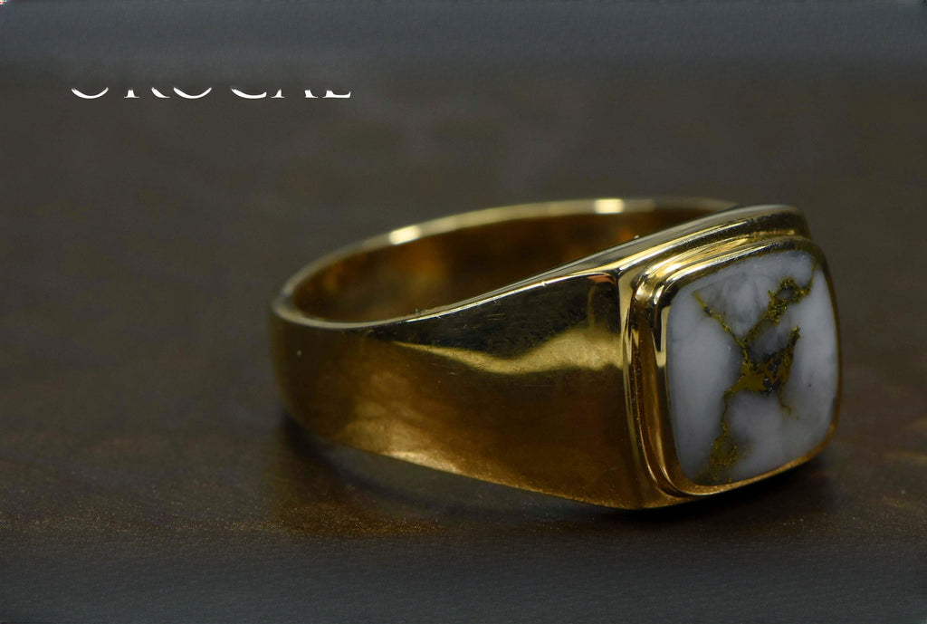 Gold Quartz Ring "Orocal" RM774XNQ Genuine Hand Crafted Jewelry - 14K Gold Casting