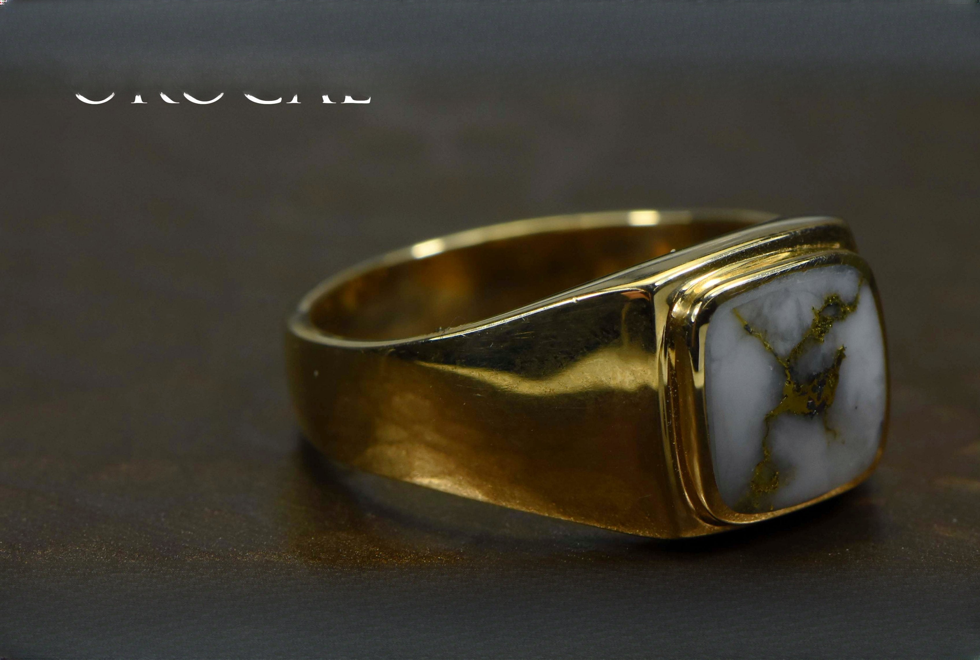 Gold Quartz Ring "Orocal" RM774XNQ Genuine Hand Crafted Jewelry - 14K Gold Casting