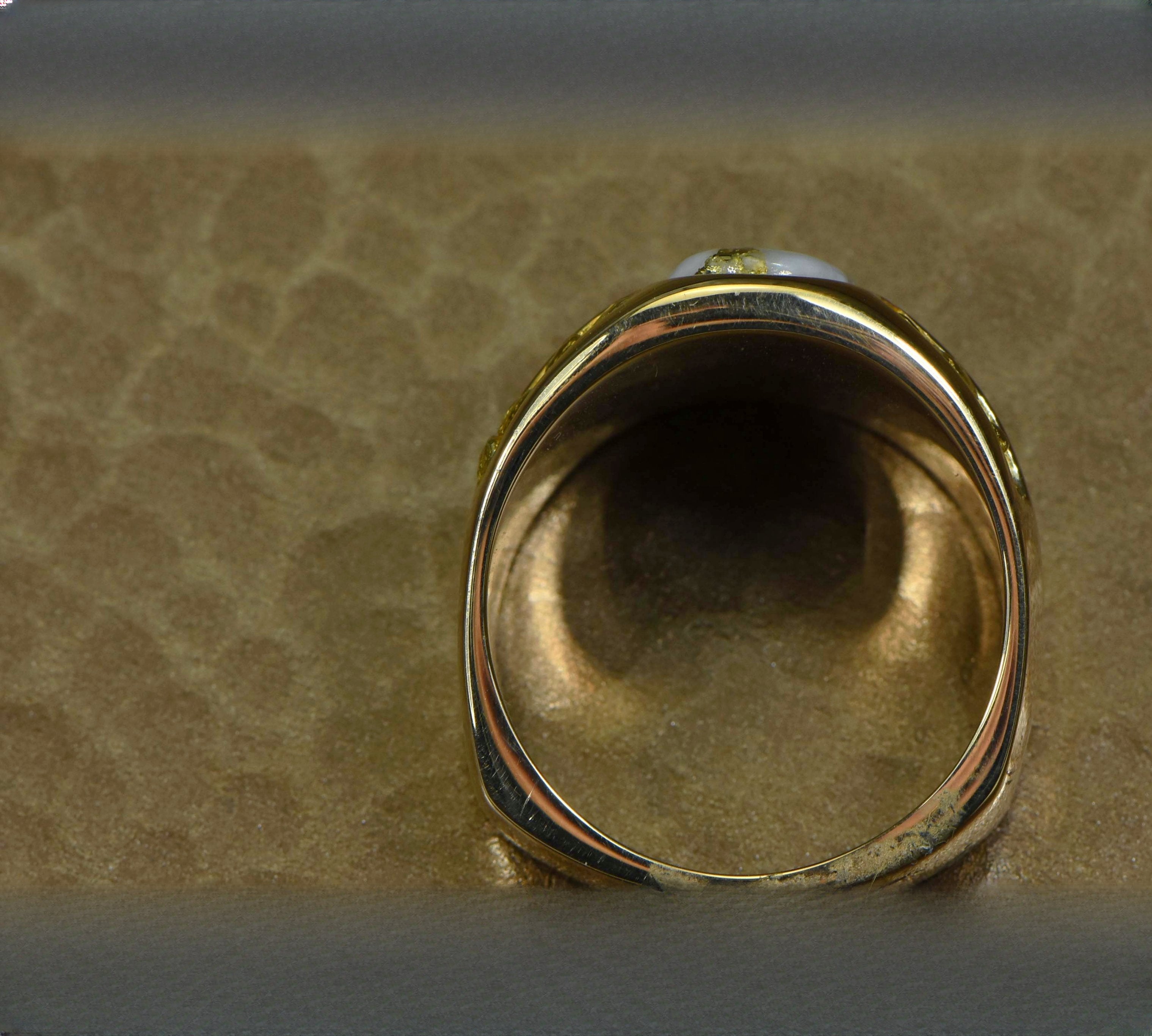 Gold Quartz Ring "Orocal" RMDL77Q Genuine Hand Crafted Jewelry - 14K Gold Casting