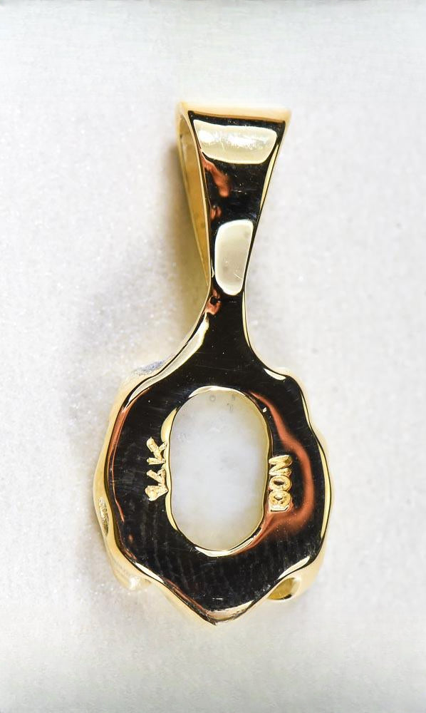 Gold Quartz Pendant  "Orocal" PRL964Q Genuine Hand Crafted Jewelry - 14K Gold Yellow Gold Casting