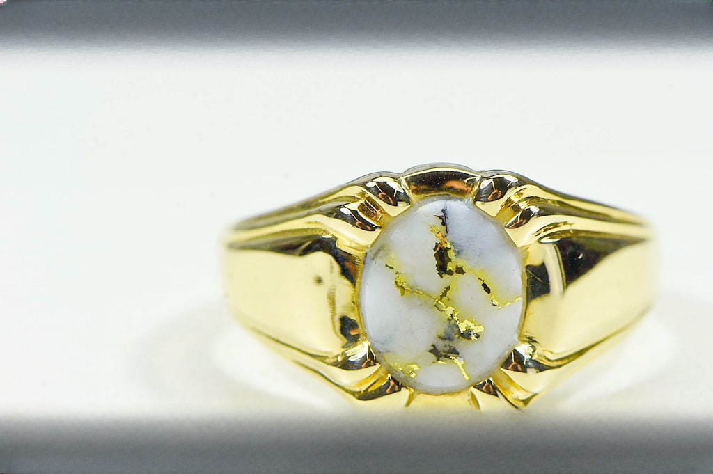 Gold Quartz Ring "Orocal" RM791Q Genuine Hand Crafted Jewelry - 14K Gold Casting