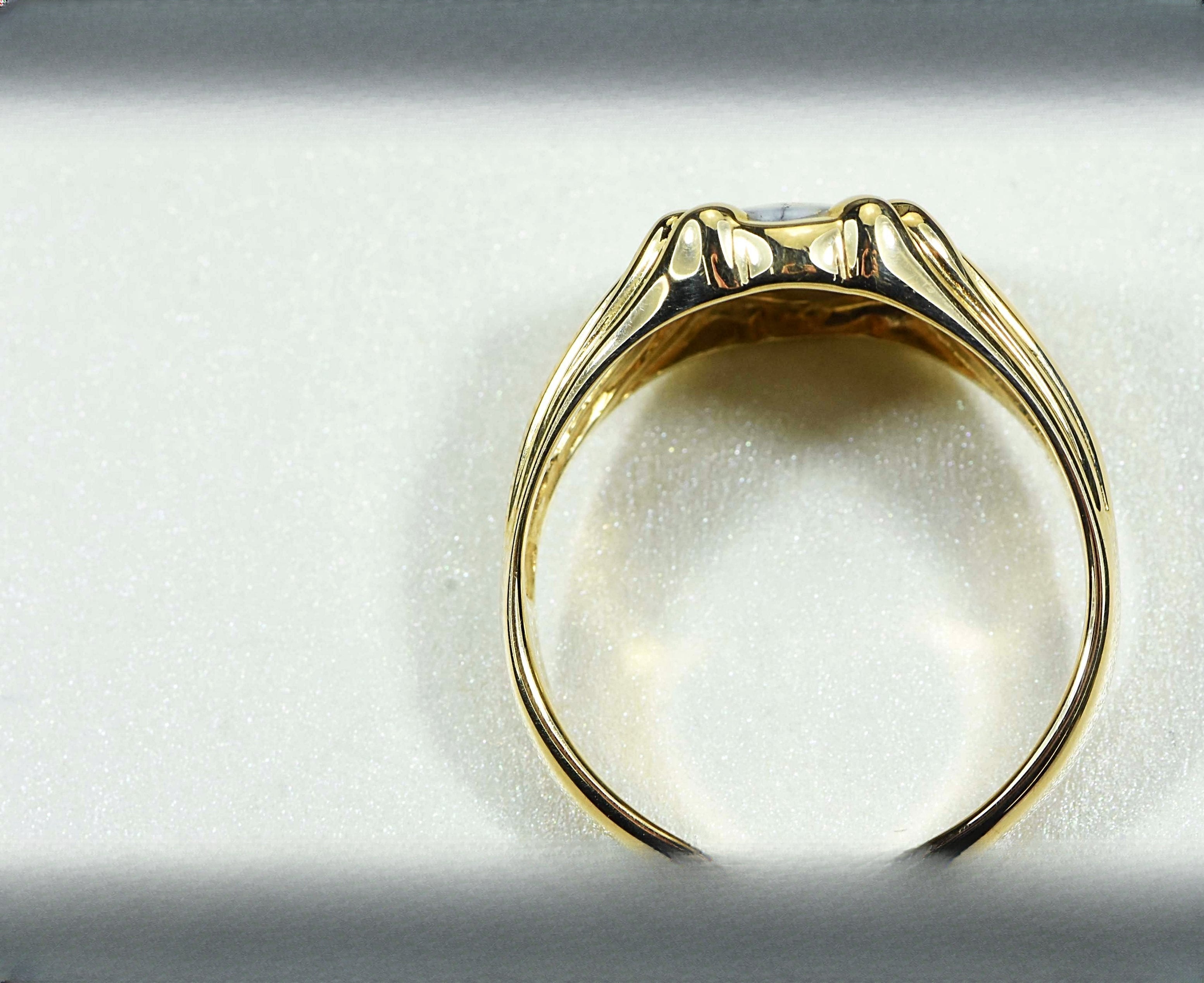 Gold Quartz Ring "Orocal" RM791Q Genuine Hand Crafted Jewelry - 14K Gold Casting