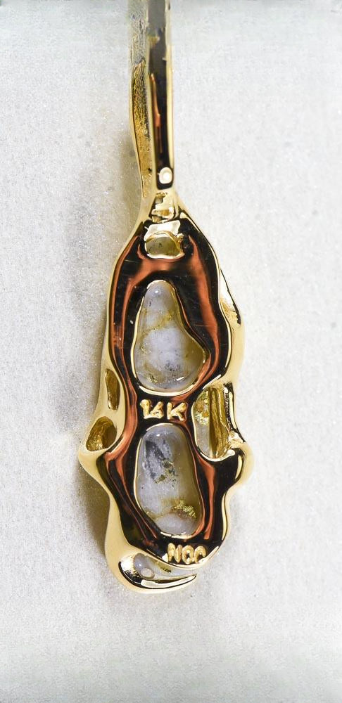 Gold Quartz Pendant  "Orocal" PRL999Q Genuine Hand Crafted Jewelry - 14K Gold Yellow Gold Casting