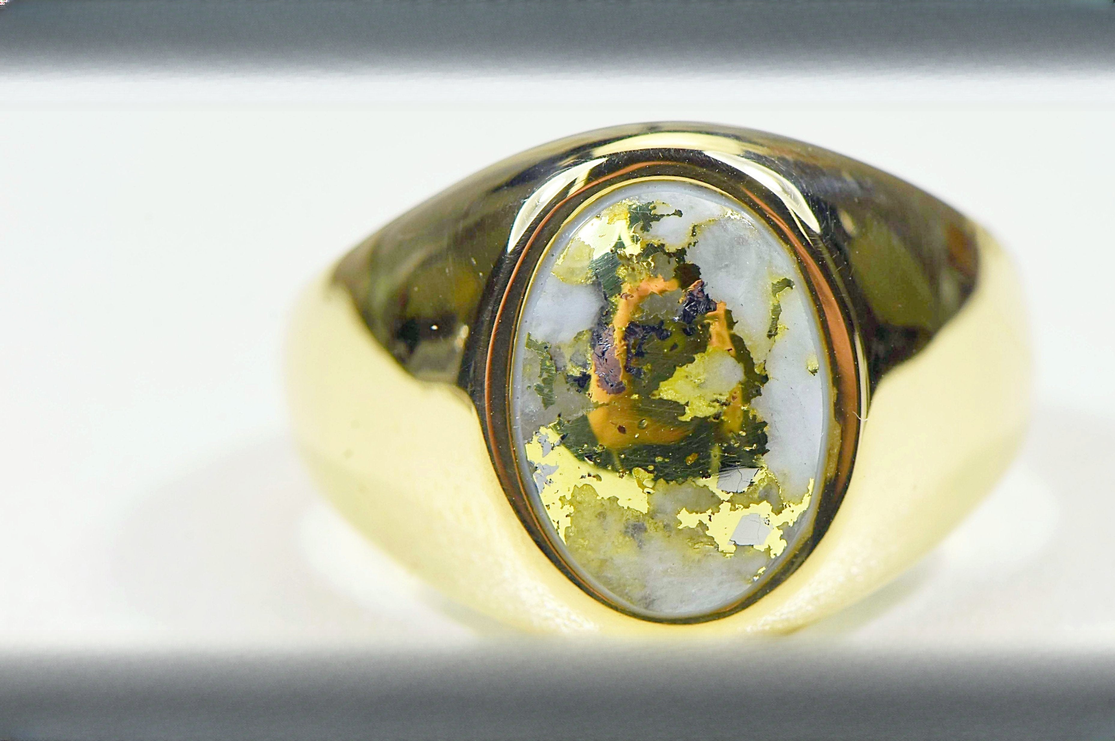Gold Quartz Ring "Orocal" RM595XNQ Genuine Hand Crafted Jewelry - 14K Gold Casting