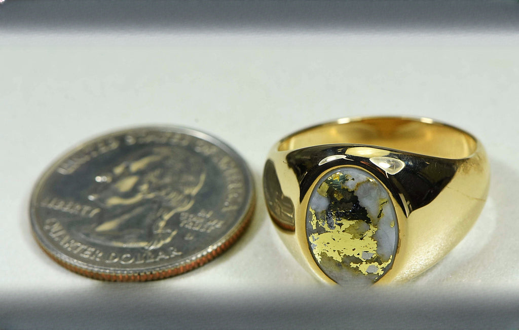 Gold Quartz Ring "Orocal" RM595XNQ Genuine Hand Crafted Jewelry - 14K Gold Casting