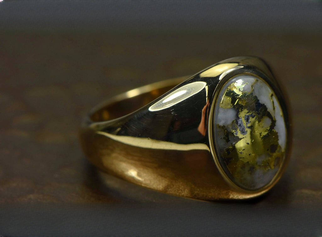 Gold Quartz Ring "Orocal" RM595XNQ Genuine Hand Crafted Jewelry - 14K Gold Casting