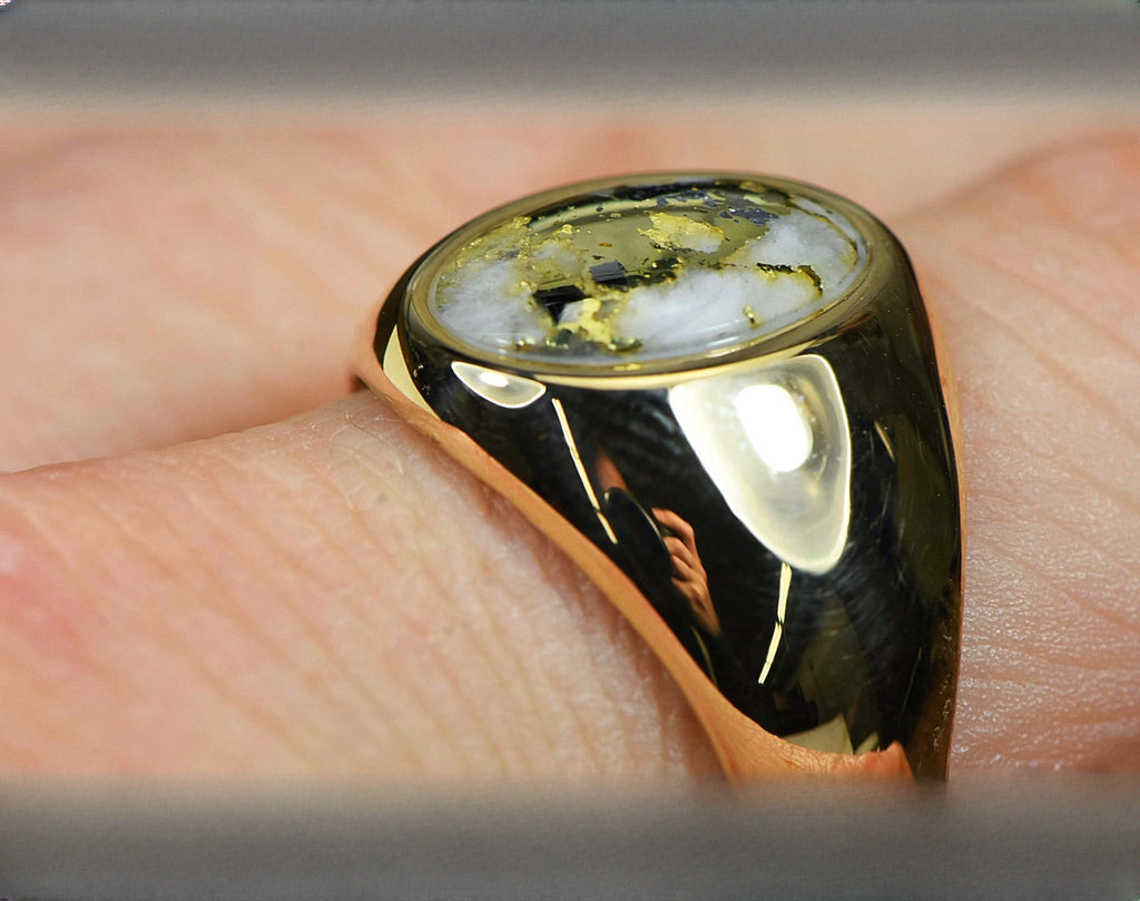 Gold Quartz Ring "Orocal" RM595XNQ Genuine Hand Crafted Jewelry - 14K Gold Casting