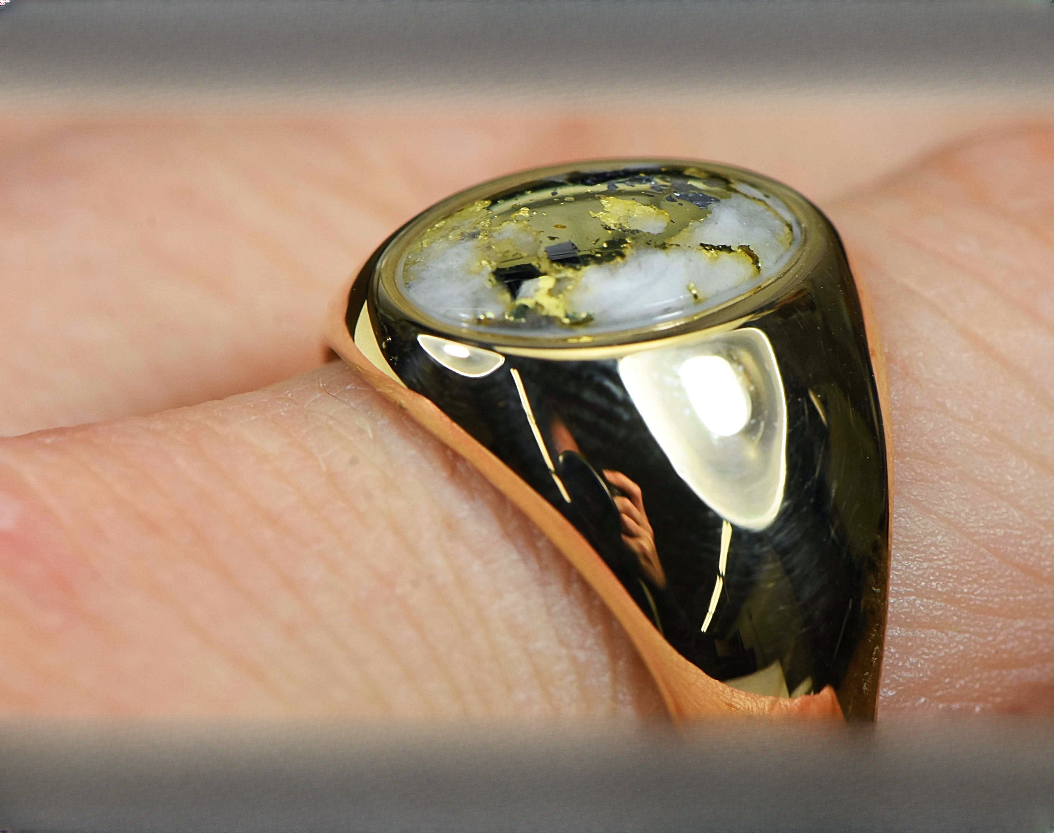 Gold Quartz Ring "Orocal" RM595XNQ Genuine Hand Crafted Jewelry - 14K Gold Casting