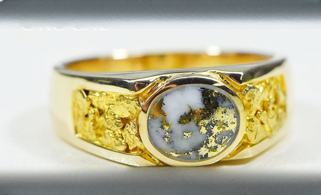 Gold Quartz Ring "Orocal" RM73Q Genuine Hand Crafted Jewelry - 14K Gold Casting