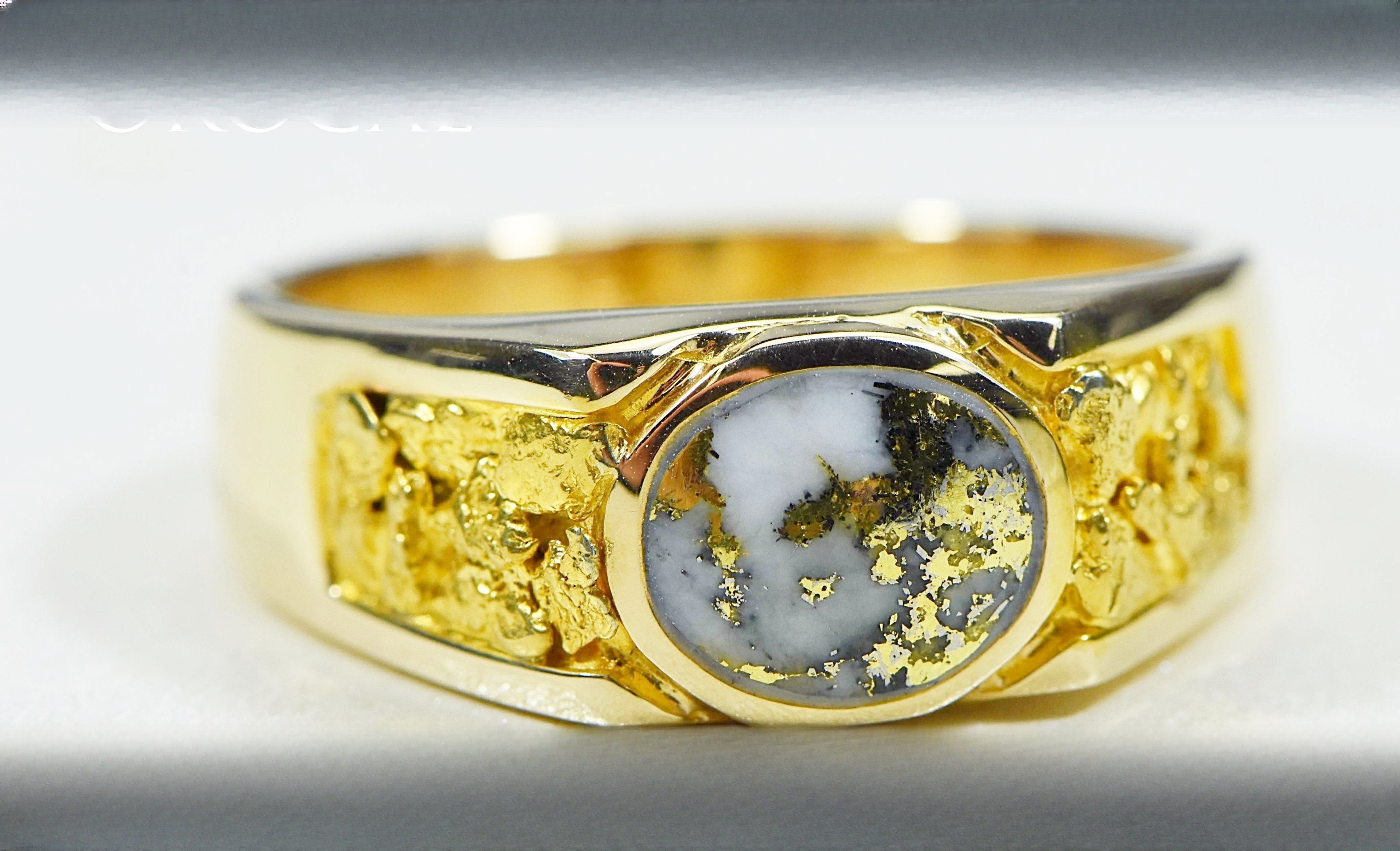 Gold Quartz Ring "Orocal" RM73Q Genuine Hand Crafted Jewelry - 14K Gold Casting