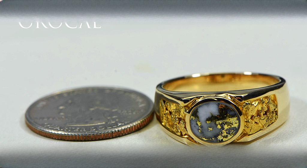 Gold Quartz Ring "Orocal" RM73Q Genuine Hand Crafted Jewelry - 14K Gold Casting