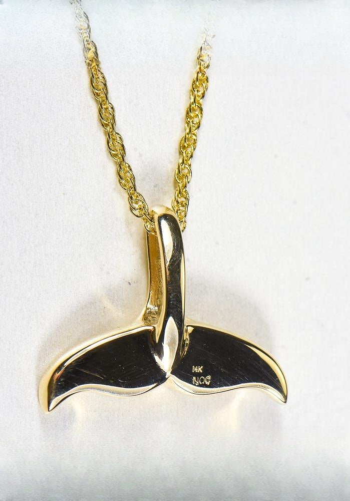 Gold Nugget Pendant Whales Tail "Orocal" PDLWT8LOL Genuine Hand Crafted Jewelry - 14K Gold Yellow Gold Casting