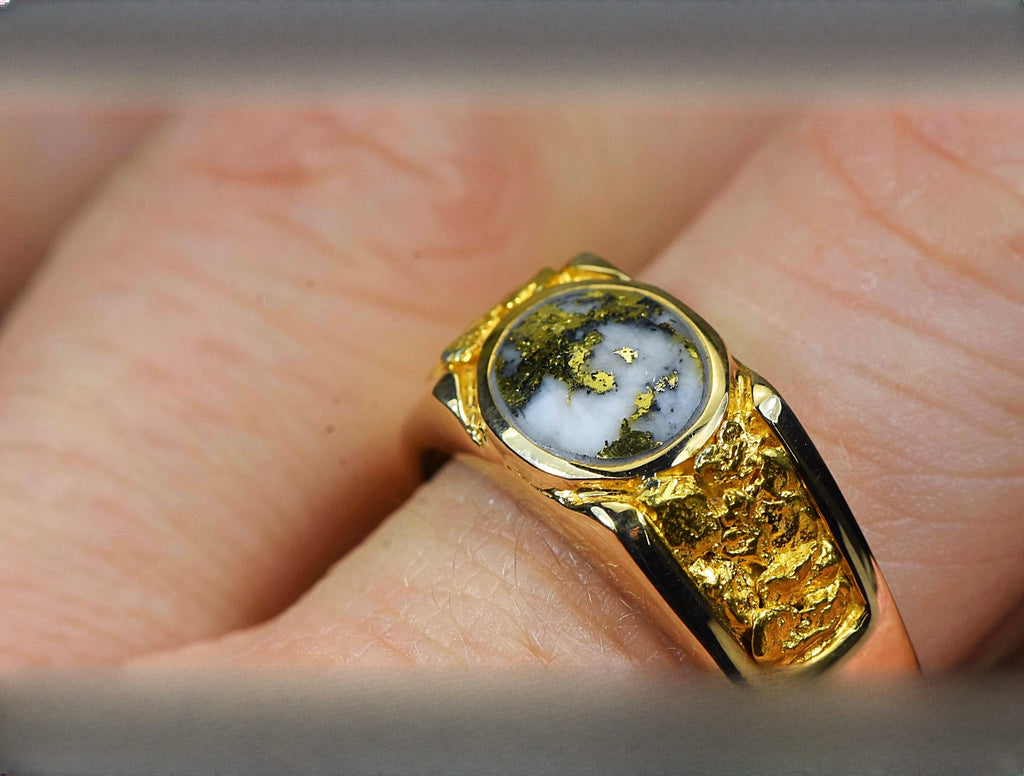 Gold Quartz Ring "Orocal" RM73Q Genuine Hand Crafted Jewelry - 14K Gold Casting