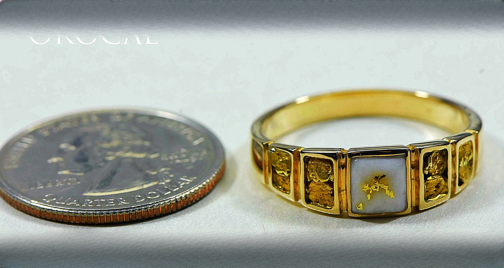 Gold Quartz Ring "Orocal" RM1045NQ Genuine Hand Crafted Jewelry - 14K Gold Casting