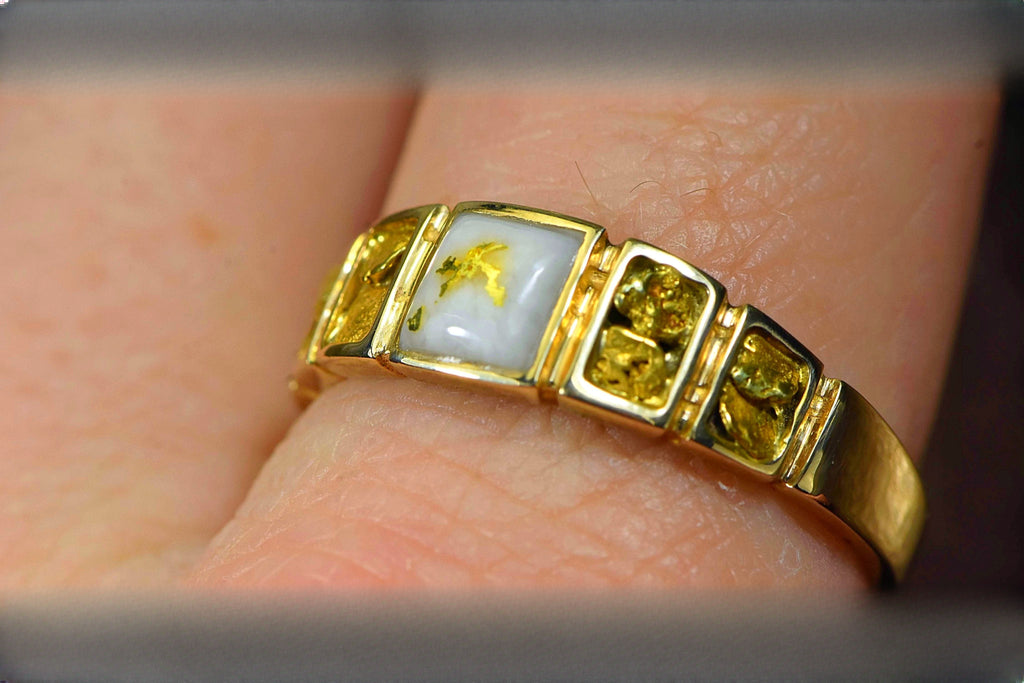 Gold Quartz Ring "Orocal" RM1045NQ Genuine Hand Crafted Jewelry - 14K Gold Casting