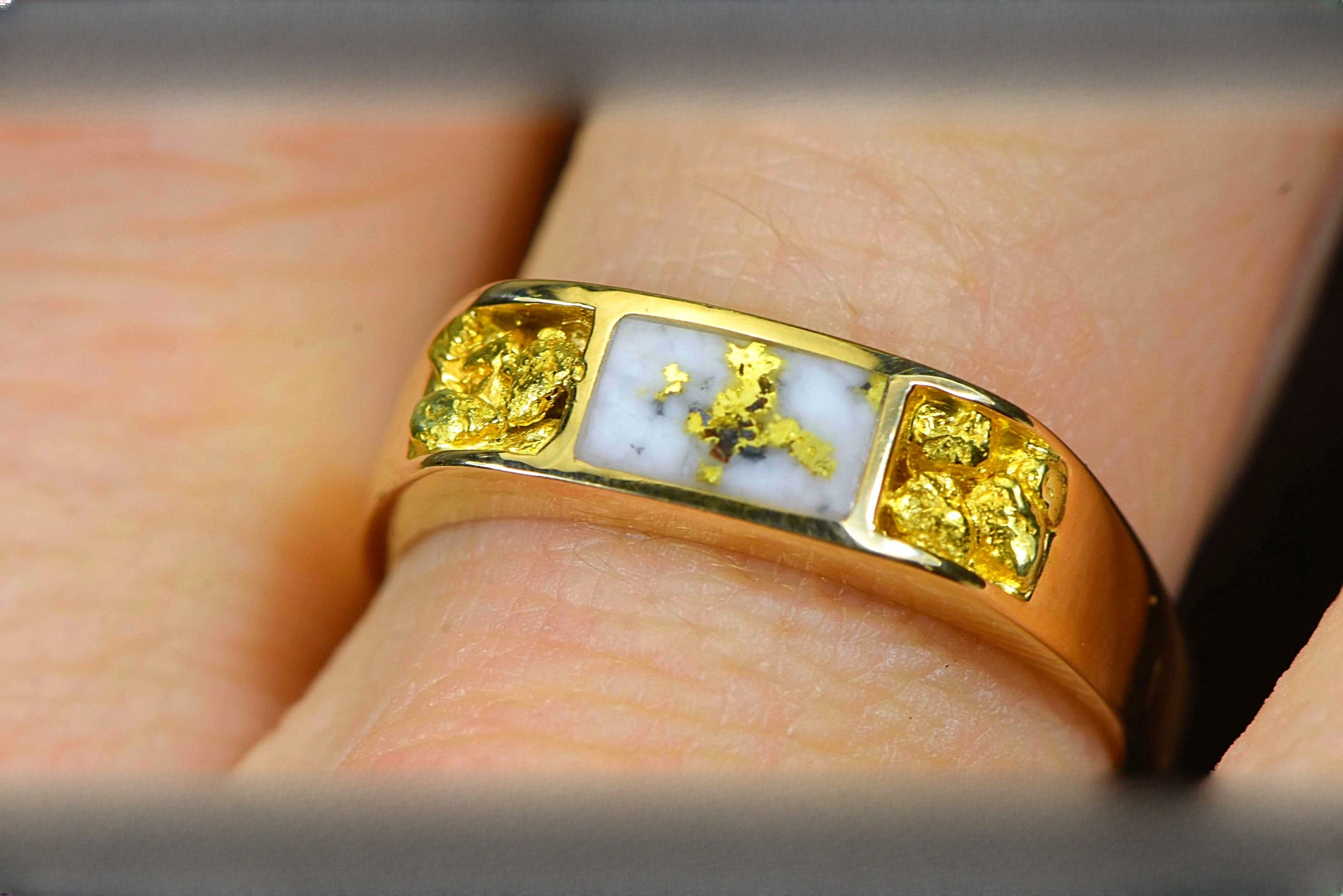 Gold Quartz Ring "Orocal" RM656NQ Genuine Hand Crafted Jewelry - 14K Gold Casting