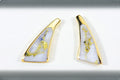 Gold Quartz Earrings "Orocal" EDL8SQ Genuine Hand Crafted Jewelry - 14K Gold Casting