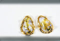 Gold Quartz Earrings "Orocal" EFFQ4 Genuine Hand Crafted Jewelry - 14K Gold Casting