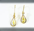 Gold Quartz Earrings "Orocal" EN433Q/LB Genuine Hand Crafted Jewelry - 14K Gold Casting