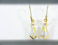 Gold Quartz Earrings "Orocal" EN641D8Q/LB Genuine Hand Crafted Jewelry - 14K Gold Casting
