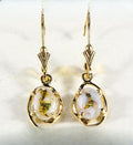 Gold Quartz Earrings "Orocal" EN805XSQ/LB Genuine Hand Crafted Jewelry - 14K Gold Casting