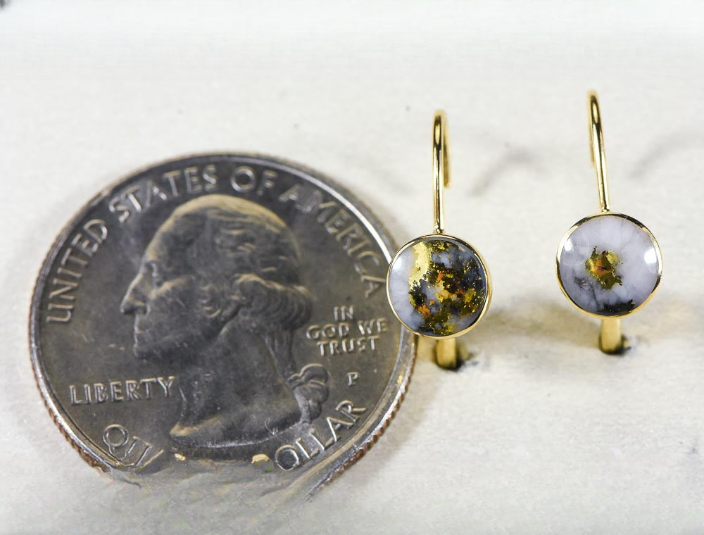 Gold Quartz Earrings "Orocal" ELBBZ6MMQ Genuine Hand Crafted Jewelry - 14K Gold Casting