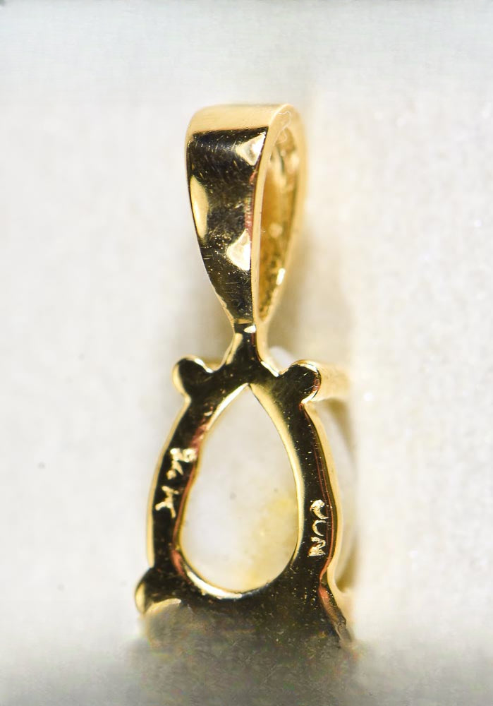Gold Quartz Pendant  "Orocal" P7*5QX Genuine Hand Crafted Jewelry - 14K Gold Yellow Gold Casting