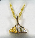 Gold Quartz Pendant Whales Tail "Orocal" PDLWT112NQ Genuine Hand Crafted Jewelry - 14K Gold Yellow Gold Casting