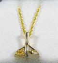 Gold Quartz Pendant Whales Tail "Orocal" PDLWT113NQ Genuine Hand Crafted Jewelry - 14K Gold Yellow Gold Casting