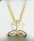Gold Quartz Pendant Whales Tail "Orocal" PDLWT8HMQX Genuine Hand Crafted Jewelry - 14K Gold Yellow Gold Casting