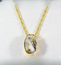 Gold Quartz Pendant "Orocal" PDL47SD8QX Genuine Hand Crafted Jewelry - 14K Gold Yellow Gold Casting