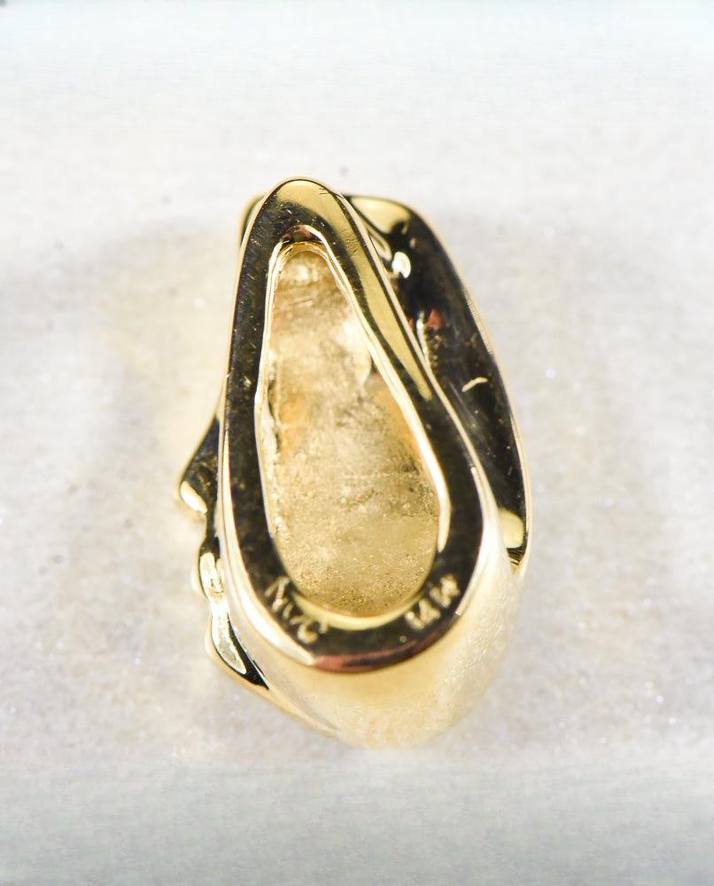 Gold Quartz Pendant "Orocal" PDL47SD8QX Genuine Hand Crafted Jewelry - 14K Gold Yellow Gold Casting