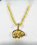 Gold Nugget Pendant Bear "Orocal" PBR1SOLX Genuine Hand Crafted Jewelry - 14K Gold Yellow Gold Casting