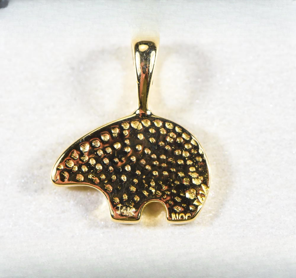 Gold Nugget Pendant Bear "Orocal" PBR1SOLX Genuine Hand Crafted Jewelry - 14K Gold Yellow Gold Casting