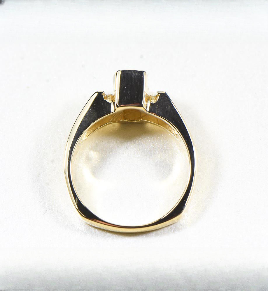Gold Quartz Ring "Orocal" RLDL50D12Q Genuine Hand Crafted Jewelry - 14K Gold Casting