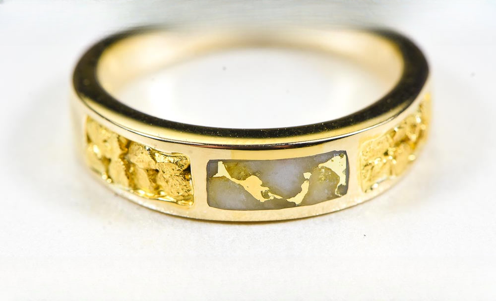 Gold Quartz Ring "Orocal" RL733NQ Genuine Hand Crafted Jewelry - 14K Gold Casting