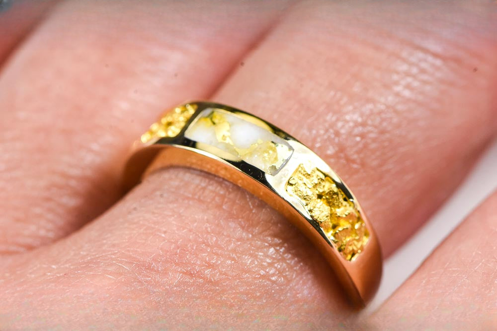 Gold Quartz Ring "Orocal" RL733NQ Genuine Hand Crafted Jewelry - 14K Gold Casting