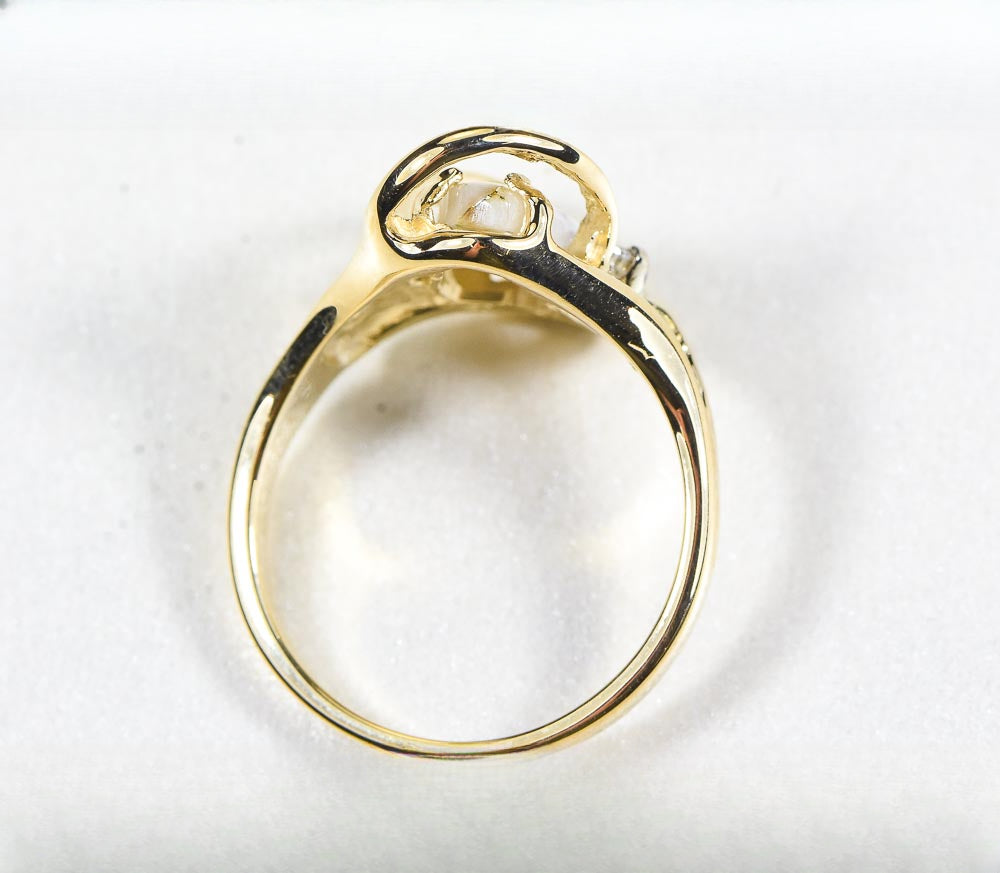 Gold Quartz Ring "Orocal" RL784DQ Genuine Hand Crafted Jewelry - 14K Gold Casting